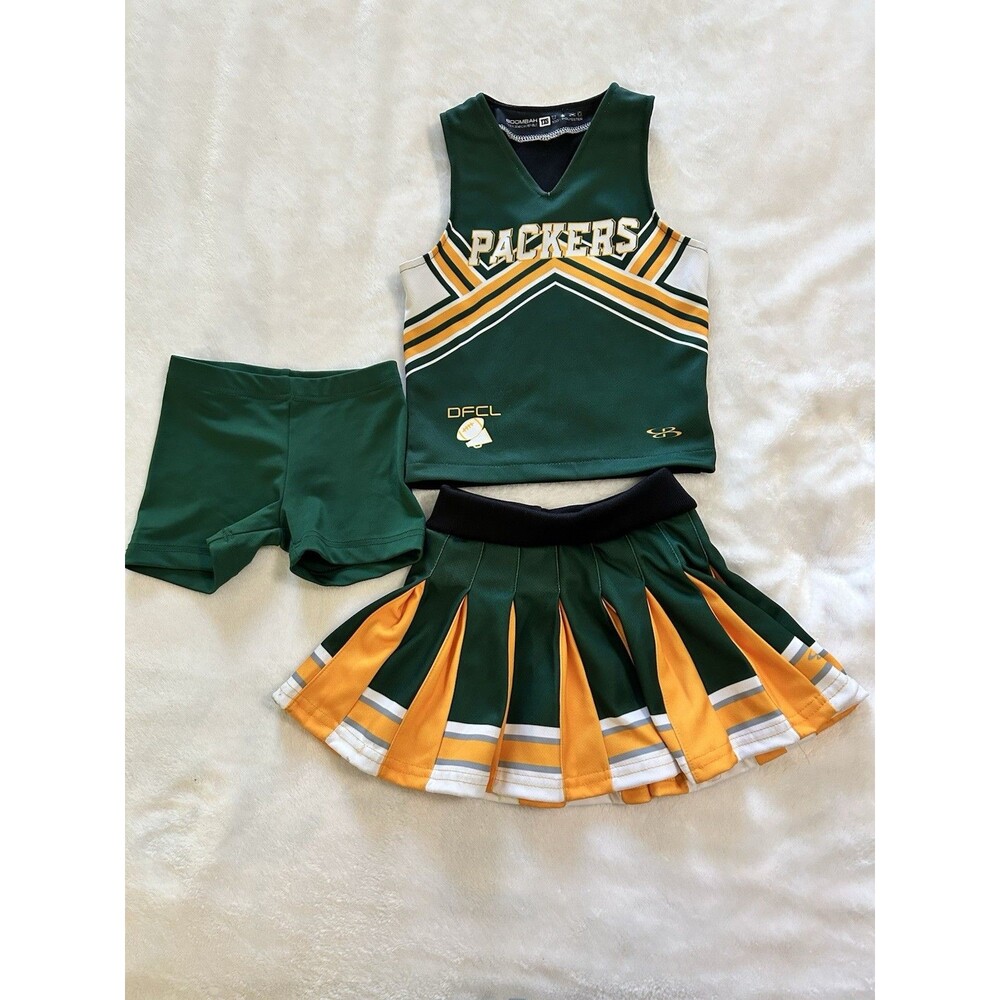 Green Bay Packers Boombah Youth Extra Small Cheer Uniform 3-Piece